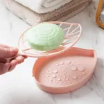 Double Layer Portable Leaf Shape Multi-functional Soap Tray