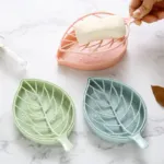 Double Layer Portable Leaf Shape Multi-functional Soap Tray