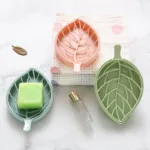 Double Layer Portable Leaf Shape Multi-functional Soap Tray