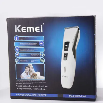 Electric hair clippers for men KM-1108 universal Hair Trimmer with Euro plug adapter - White 2071-J
