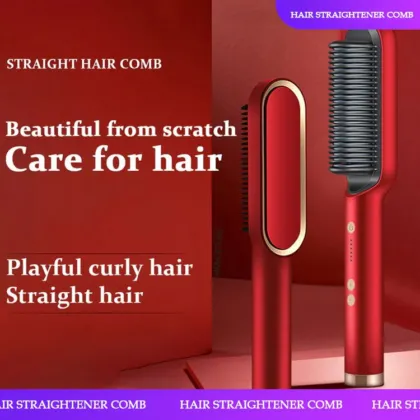 Electric Hair Straightener Ceramic Hair Curler Styling Brush - New Technology