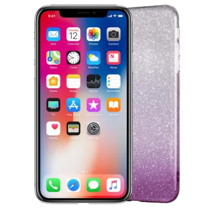 Gradient Dreamy Stars Shine Jelly Fancy Back Cover for iPhoneX