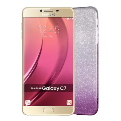 Gradient Dreamy Stars Shine Jelly Fancy Back Cover for Samsung Galaxy C7