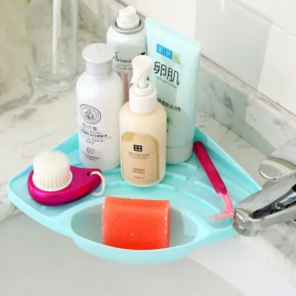 Multipurpose Triangular Bathroom Items Holder Rack - Multicolor