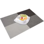 Pack of 12 - 6 Table Placemats & 6 Coasters - Black & White