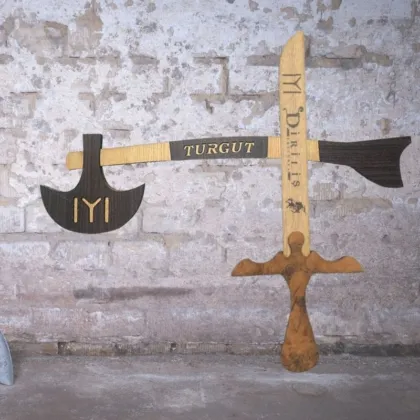 Pack of 2 - Kids Wooden Ertugral Sword & Turgut Axe