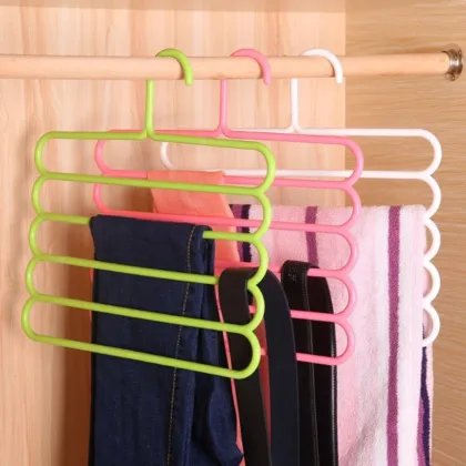 Pack of 2 - Multicolor 5 Layers Antislip Pent Clothes Hangers