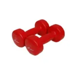 Pair of 5 Kg Vinyl Neoprene Coated Dumbbells - Red