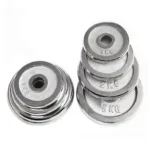 Set of 12 - 1 ft Dumbbells Rod and 30 KG Chrome Plates Complete Home Gym Set - 8511
