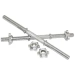 Set of 12 - 1 ft Dumbbells Rod and 30 KG Chrome Plates Complete Home Gym Set - 8511