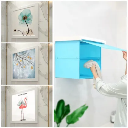 Shower Clothes Storage Cabinet Foldable Shelf Mural Punch-Free Organizer Bathroom Decor
