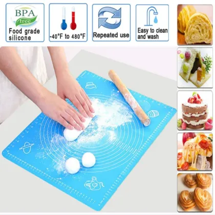 Silicon Baking & Pastry Mat for Dough & Roti Rolling 15 x 19 inches - Multicolor - 2477