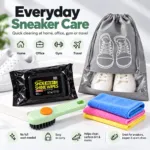 Pack of 4 — Sneaker Cleaning Kit with 80 Shoe Wipes, Soft Brush, 2 Cleaning Cloths & Storage Bag