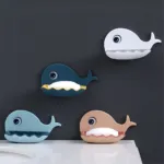 Whale Shape Soap Box Suction Cup Wall Mount