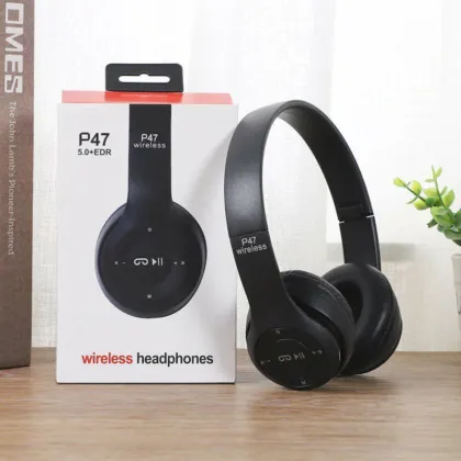 Wireless Foldable Headphone with Mic & Stereo Earphone System